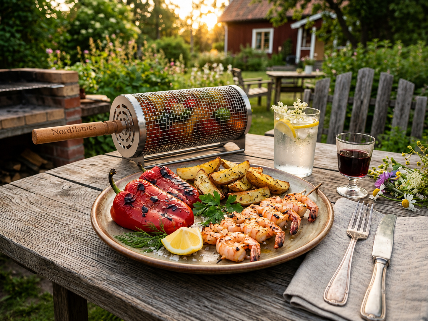 Nordflames™ Roterande Grillkorg lyxig produktvisning